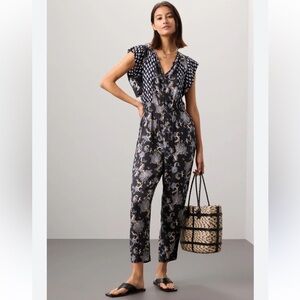 Rebecca Taylor NYC Paisley Printed Jumpsuit Silk Blend